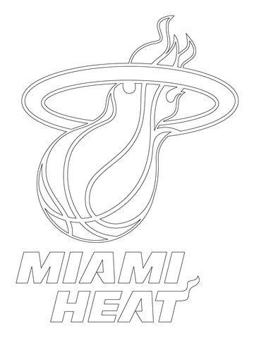 Black and White Miami Heat Logo - Miami Heat Logo coloring page