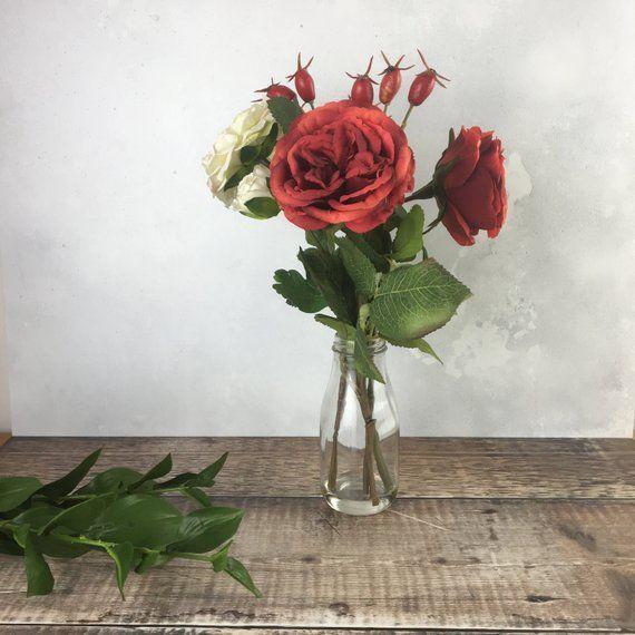 Rustic Rose Flowers Logo - Red Rustic Rose Flower Bouquet Valentine's Day Flowers | Etsy