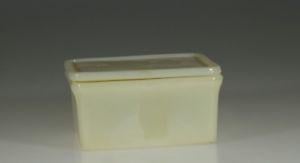 Vintage Glass Company Logo - Vintage McKee Glass Company Custard Glass 4x5 Inch Fridge Jar