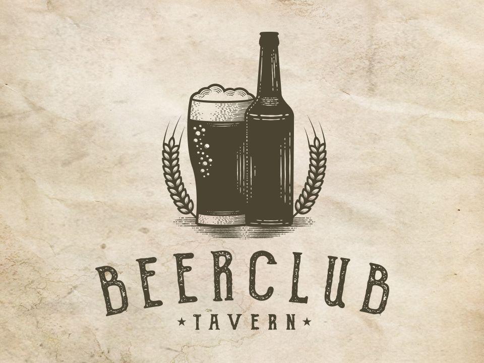 Vintage Glass Company Logo - Beer Club Vintage Logo by Alberto Bernabe | Dribbble | Dribbble