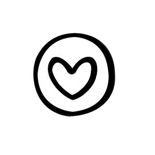 Circle Heart Logo - Design Stamp. Heart in Circle 5mm