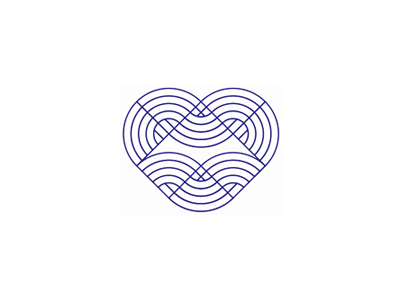Circle Heart Logo - Blue heart, logo design symbol by Alex Tass, logo designer ...