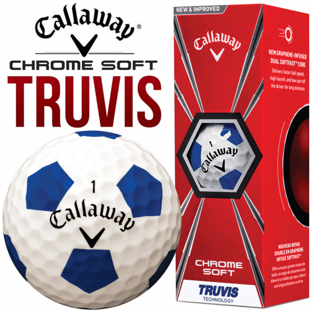 Red Ball with X Logo - Callaway 2018 Chrome Soft Truvis Red White & Blue Dozen Golf Balls