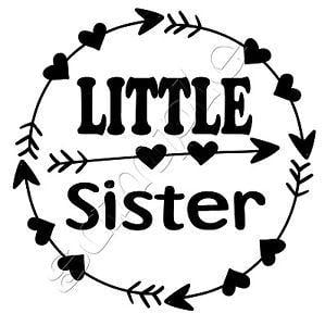 Circle Heart Logo - Iron on Transfer I'm the LITTLE SISTER BOHO ARROWS ARROW circle ...