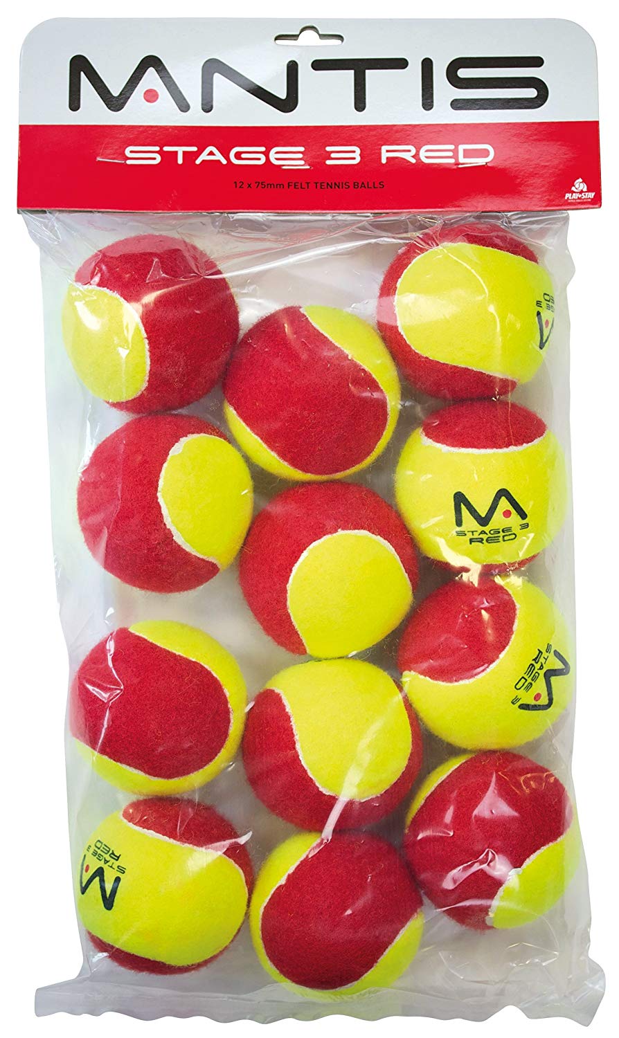 Red Ball with X Logo - Mantis Stage 3 Stage Tennis Ball (Pack of 12) - Red: Amazon.co.uk ...