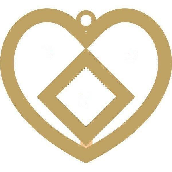 Circle Heart Logo - Narcotics Anonymous Recovery Key chains NA Heart Logo 1 1/2