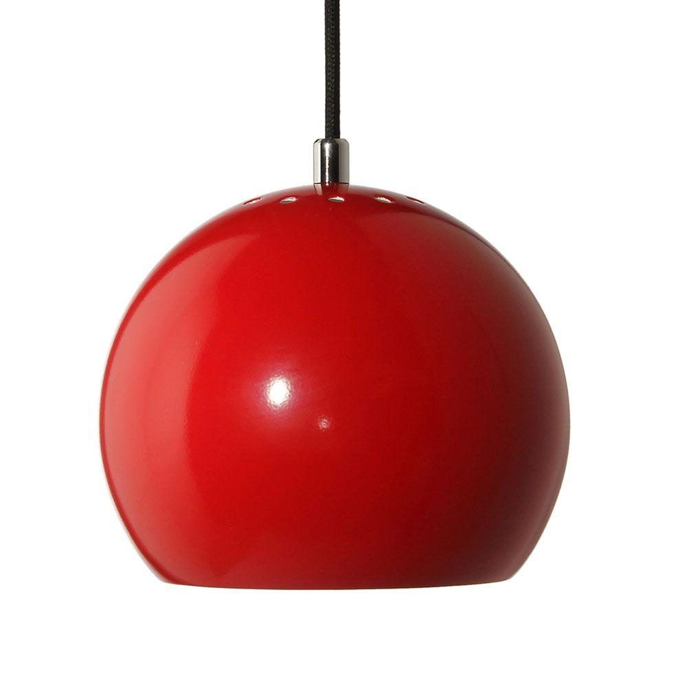 Red Ball with X Logo - Frandsen - Glossy Red Ball Pendant Light | Panik Design