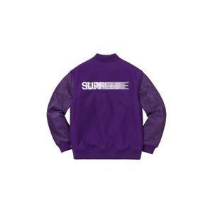 Varsity Blue Supreme Logo - BNWT Supreme Motion Logo Varsity Jacket M Medium Purple | eBay