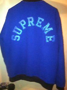 Varsity Blue Supreme Logo - 2016 SUPREME CDG BOX LOGO BOUCLE VARSITY JACKET | eBay