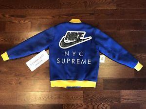 Varsity Blue Supreme Logo - Supreme x Nike SB Varsity Jacket Size Small NEW 100% Authentic Blue ...