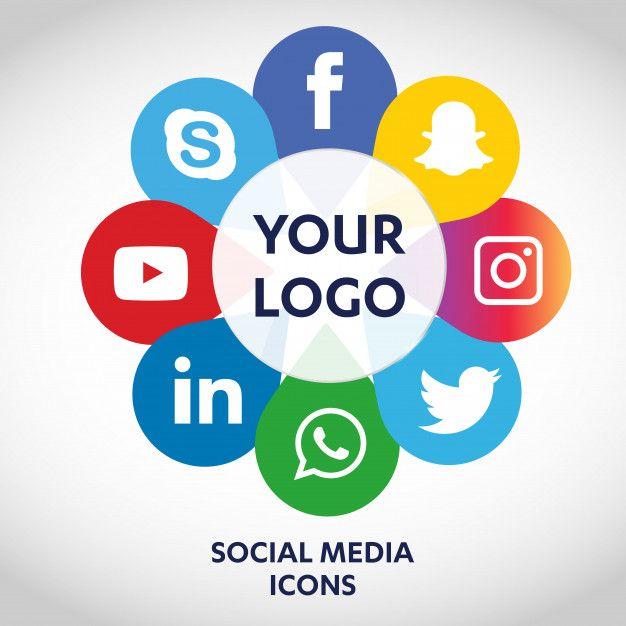 Facebook Twitter Instagram YouTube Logo - Set of most popular social media icons, twitter, youtube, whatsapp ...