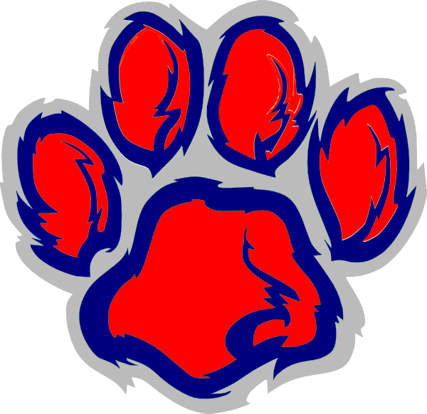 Red and Blue Tiger Logo - Blue Red Tiger Paw Clip Art at Clker.com - vector clip art online ...