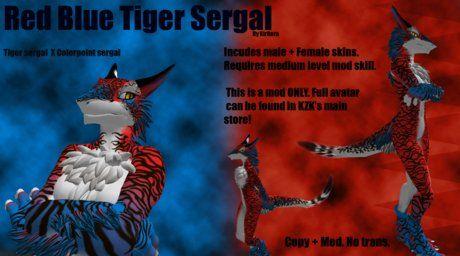 Red and Blue Tiger Logo - Second Life Marketplace Blue Tiger Sergal mod