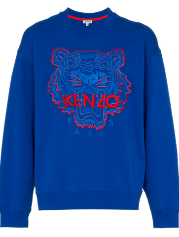 Red and Blue Tiger Logo - BRIGHT BLUE TIGER SWEAT WITH RED LOGO FROM KENZO