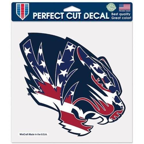 Red and Blue Tiger Logo - Mizzou Tiger Head Red, White & Blue Decal