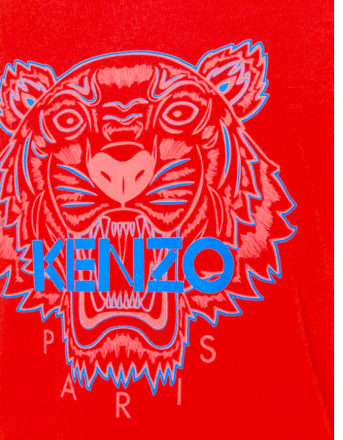 Red and Blue Tiger Logo - RED TIGER TSHIRT WITH BLUE LOGO FROM KENZO