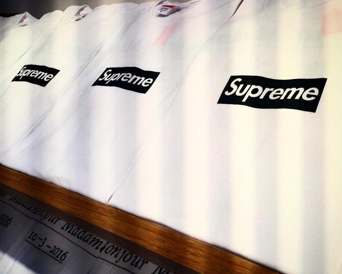 First Supreme Logo - A First Look at Supreme's Paris-Exclusive Box Logo Tee - Freshness Mag