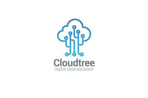 Cloud Computing Logo - Tree Cloud computing Logo Storage ~ Logo Templates ~ Creative Market