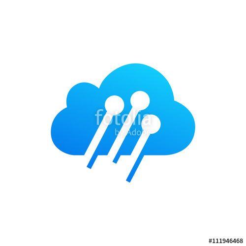 Cloud Computing Logo - Cloud computing and storage vector logo. Technology design template ...