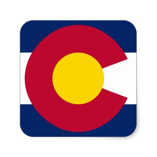 Colorado Logo - Colorado Flag Logo Square Sticker | Zazzle.com
