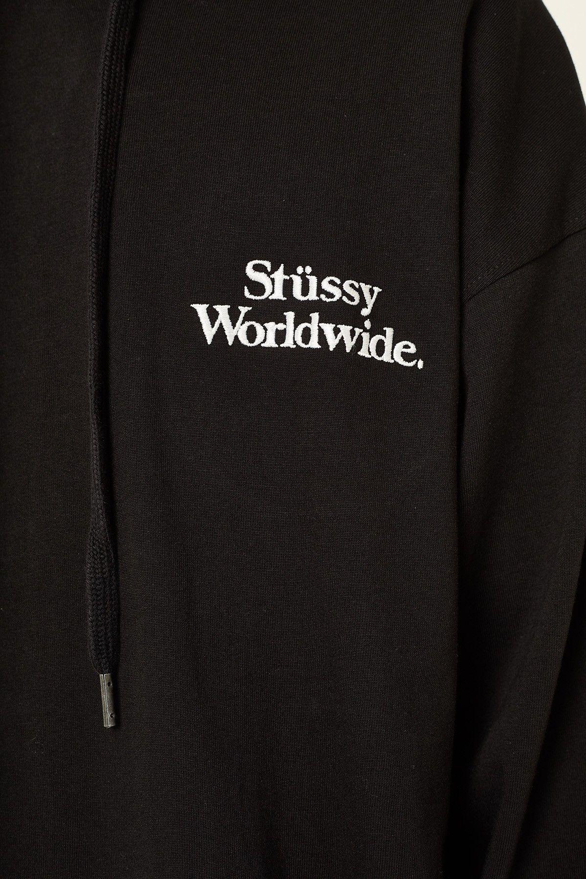 Stussy Worldwide Logo - STUSSY Think Rugby Hood Black