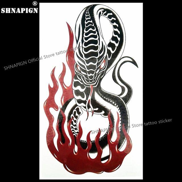 Mamba Snake Logo - SHNAPIGN Deadly Black Mamba Snake Temporary Tattoo Body Art Arm ...