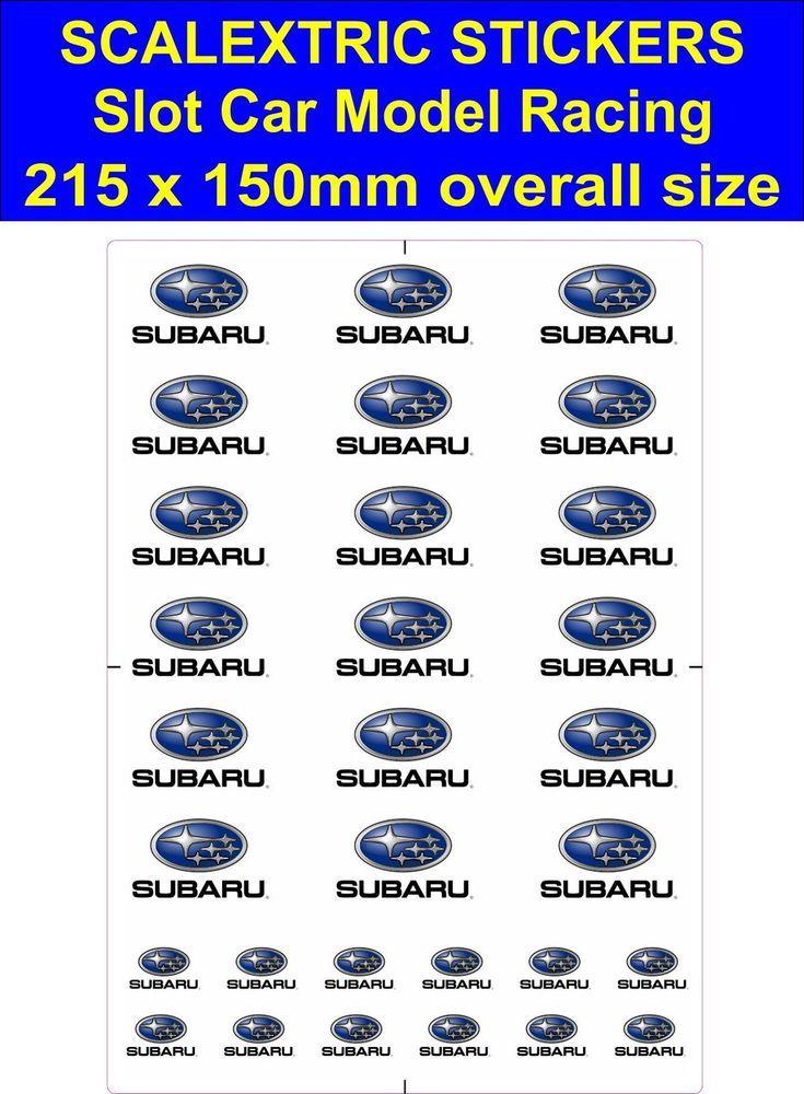 Car Model Logo - Slot car / Scalextric stickers Model Race SUBARU Logo Lego self ...