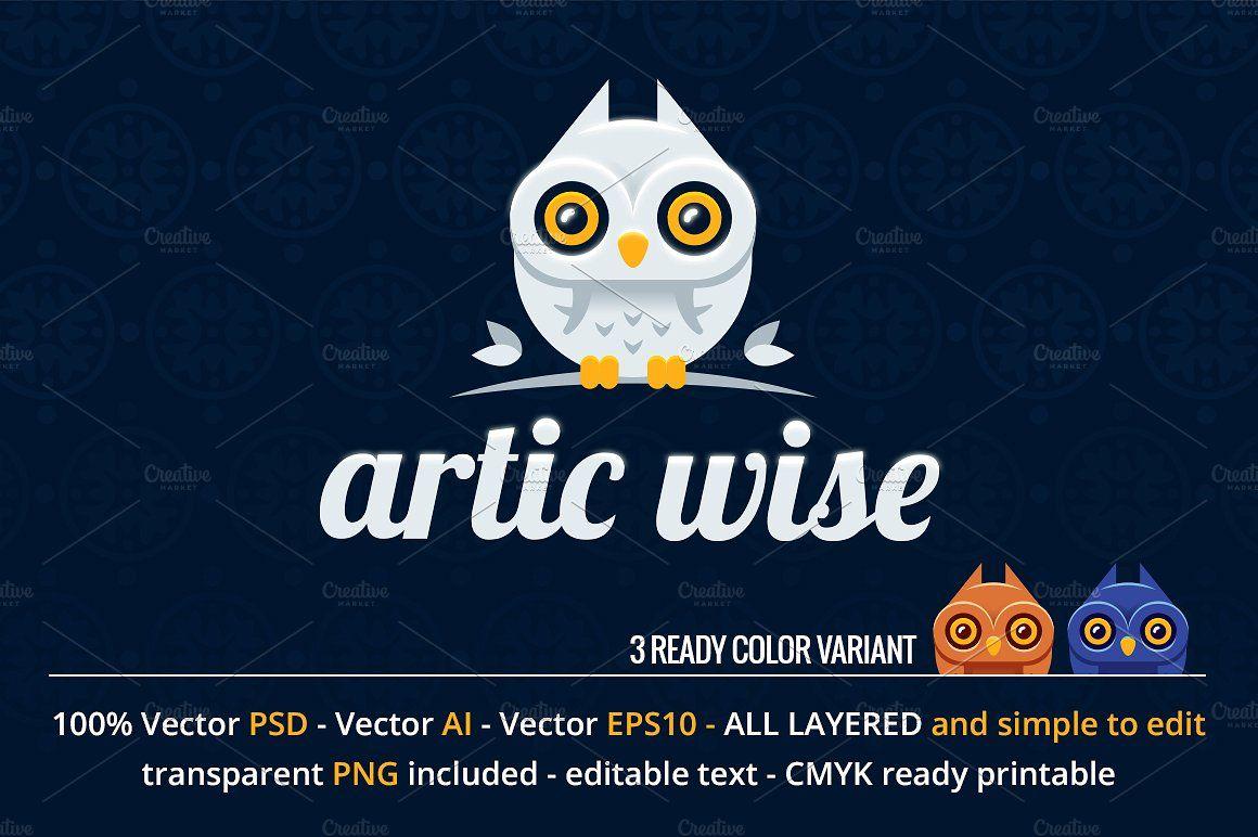 Wise Owl Logo - Artic Wise Owl Logo Design ~ Logo Templates ~ Creative Market