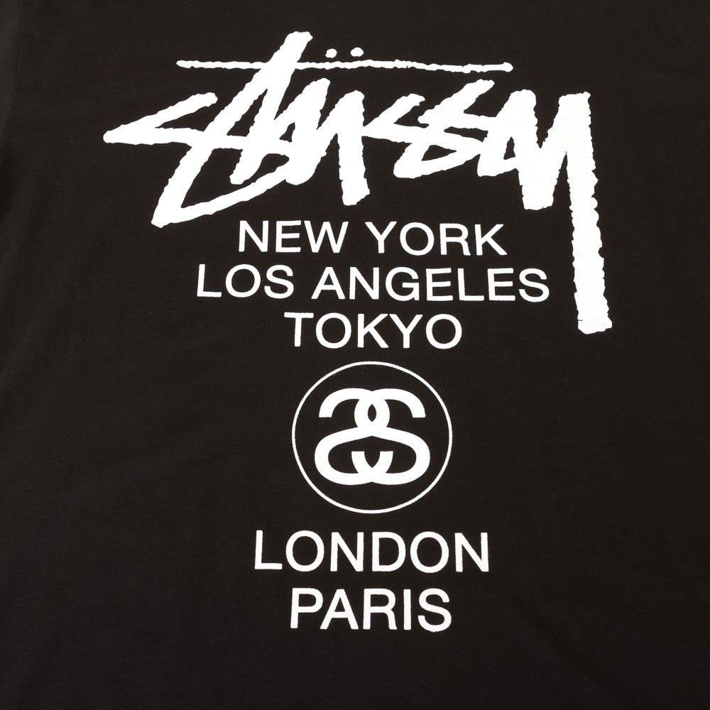 Stussy Worldwide Logo - Buy Stussy Cities Custom Made Tee Black | Stussy Clothing