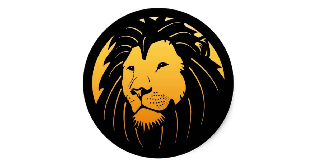 Lion Head Logo - Golden Lion Head Logo Stickers | Zazzle.com
