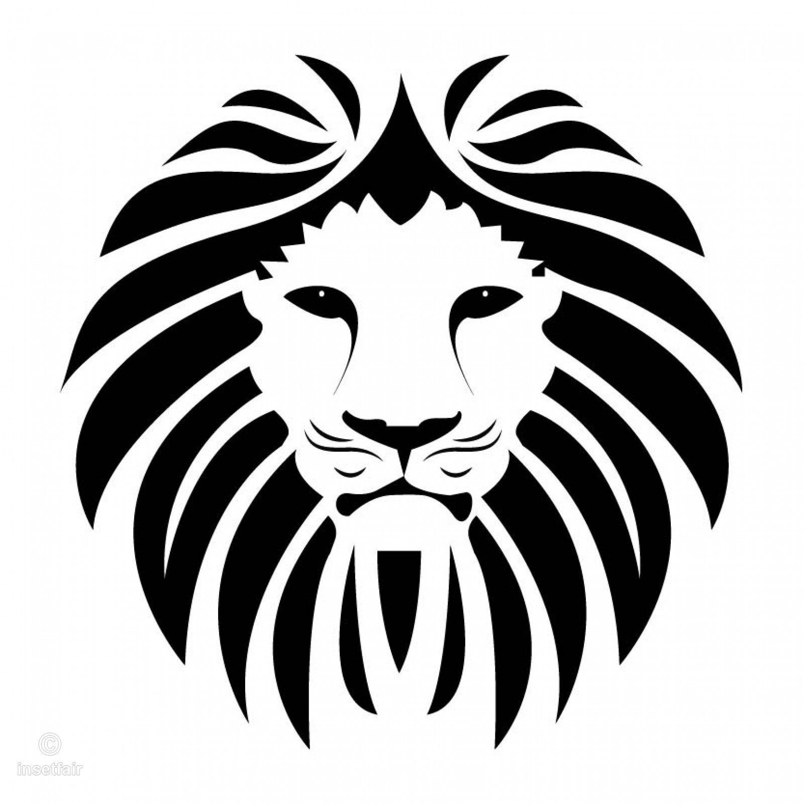 Lion Head Logo - Bold lion head logo in black