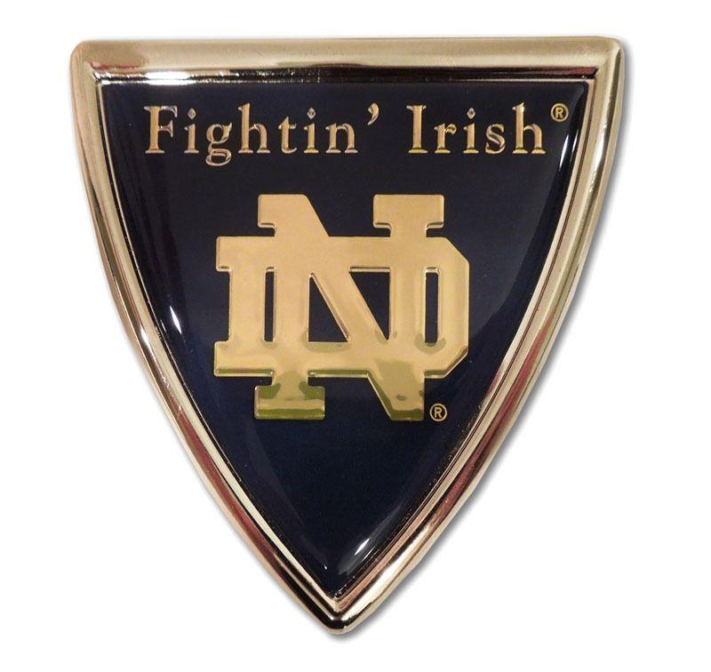 Vehicle Manufacturer Shield Logo - Notre Dame Shield Chrome Emblem