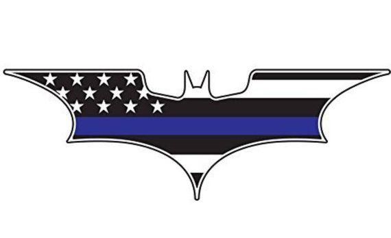 Thin Blue Batman Logo - 2pcs Batman USA THIN BLUE line License Plate Decals Stickers