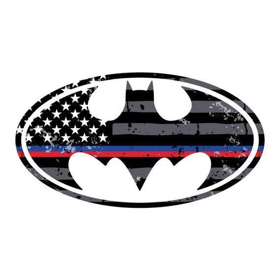 Thin Blue Batman Logo - Thin Blue RedLine Batman Vehicle Decal. Vinyl Decal. Police
