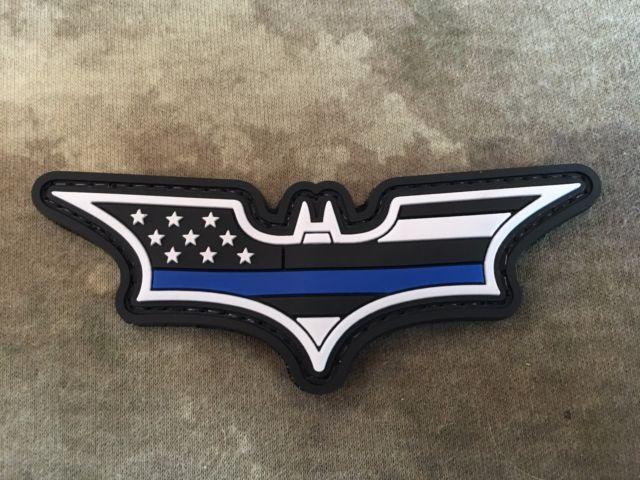 Thin Blue Batman Logo - Thin Blue Line American Flag Batman PVC Patch