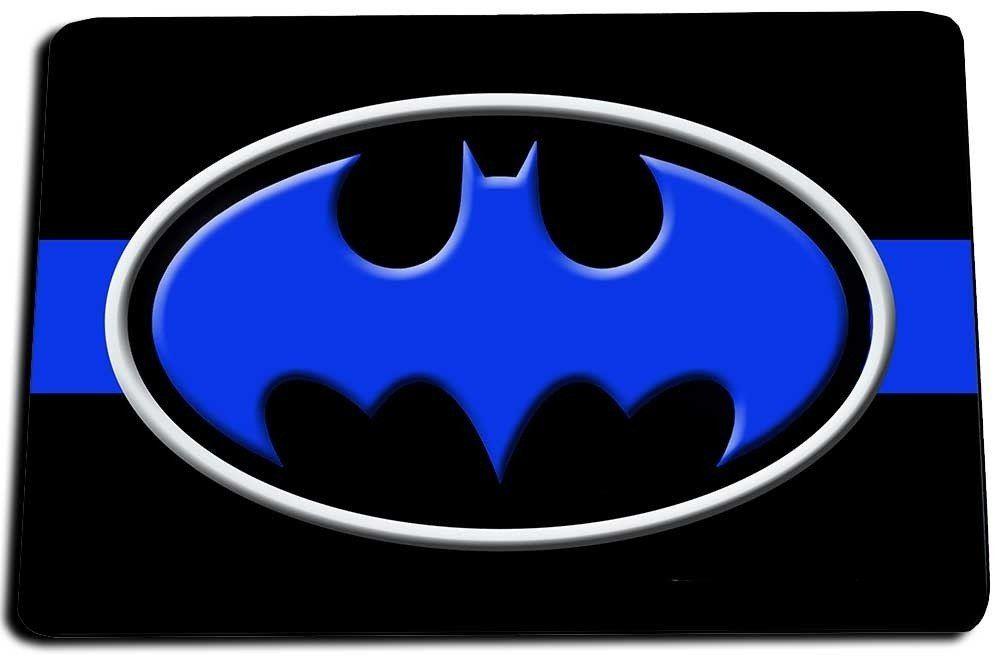 Thin Blue Batman Logo - Batman Thin Blue Line Door Mat Rug