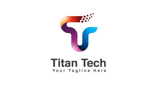 Maroon Letter T Logo - Titan - Tech - Letter T Logo Template - Logos & Graphics