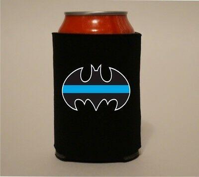 Thin Blue Batman Logo - BATMAN LOGO THIN Blue Line Police Koozie Coozie Bottle Beer Can ...