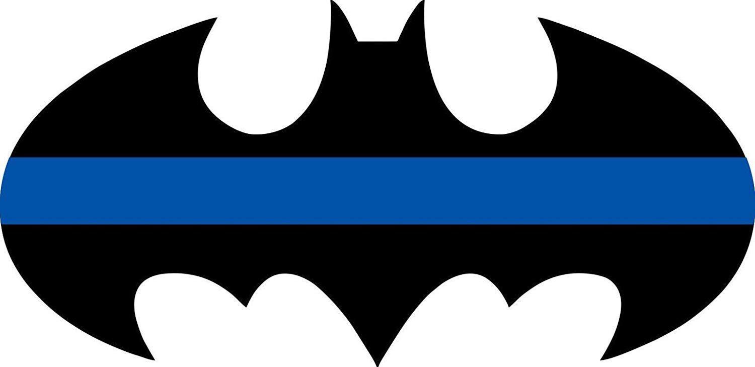 Thin Blue Batman Logo - Thin Black and Blue Line Decal Vinyl Sticker Batman Logo