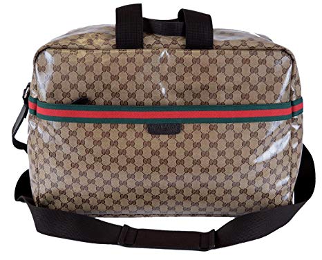 Red and Green Travel Logo - Gucci XL Crystal Line GG Guccissima Red Green Web Travel Luggage