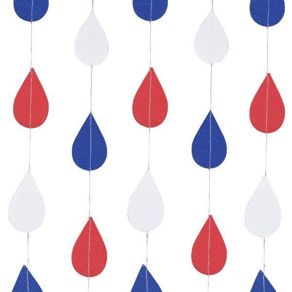 Red White Teardrop Logo - Paper Teardrop Garland Red White and Blue 4ft