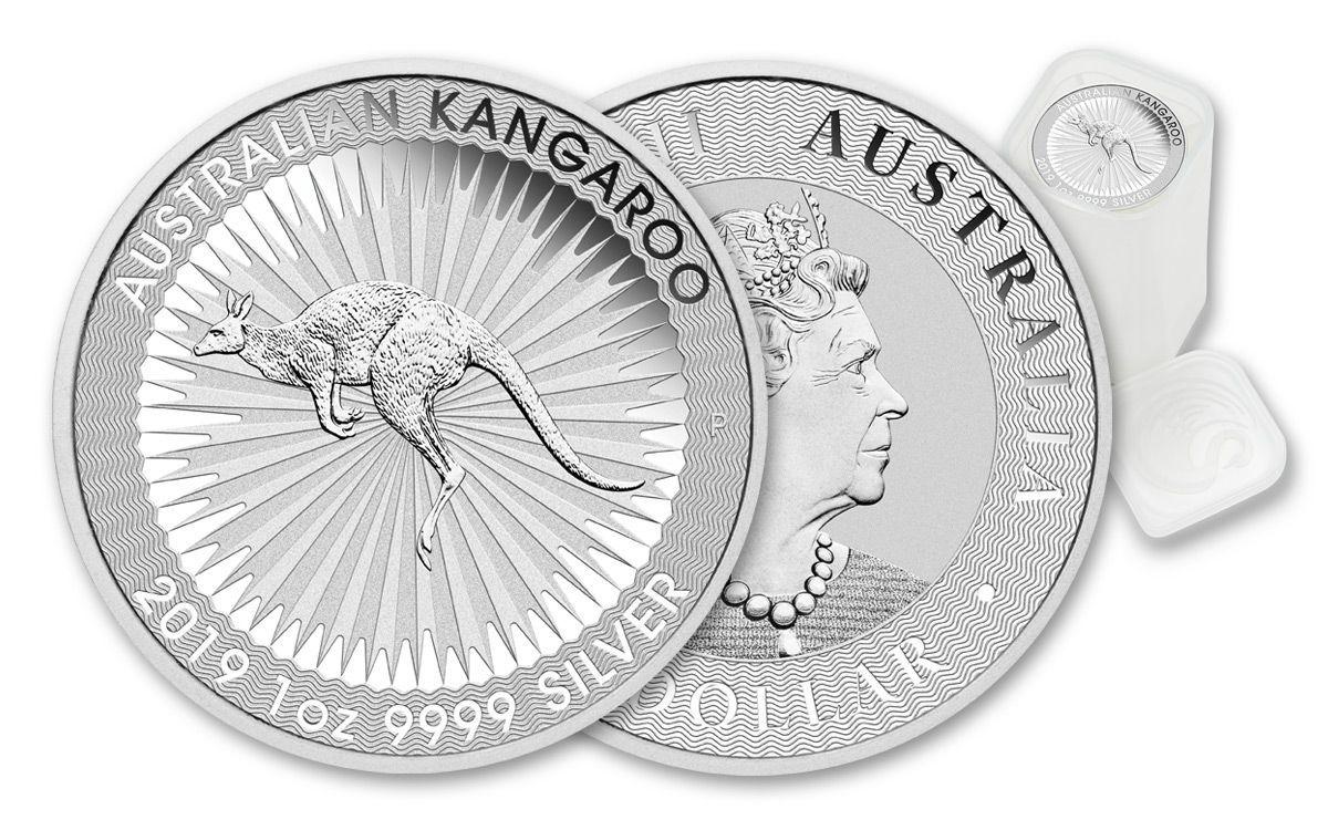 Silver Kangaroo Logo - 2019 Australia 1 Dollar 1-oz Silver Kangaroo BU Mint Roll 25pc ...