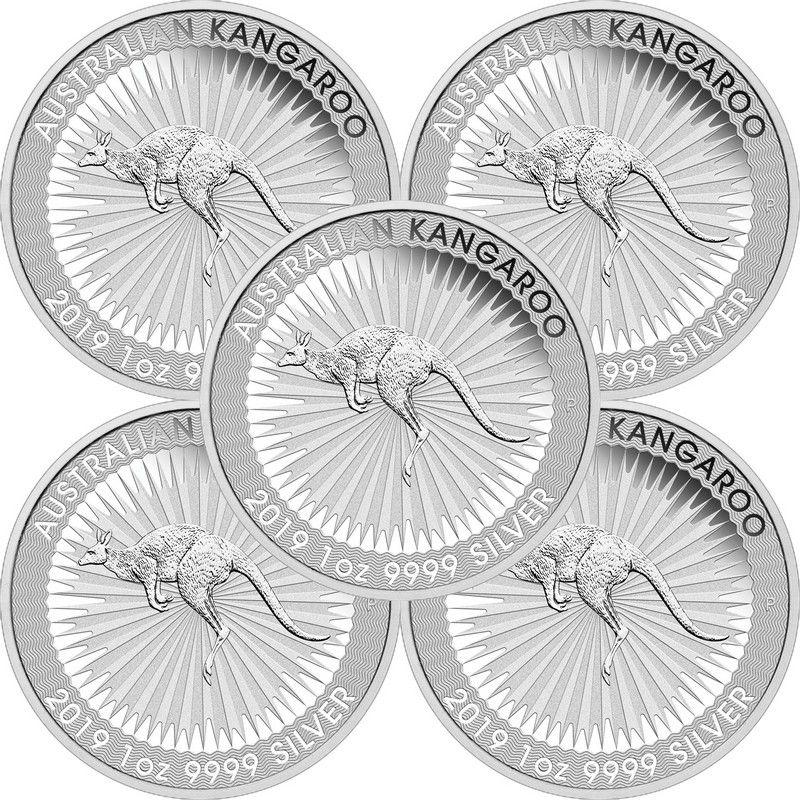Silver Kangaroo Logo - 2019 1oz Silver Kangaroo Coins 5 Piece | SilverTowne