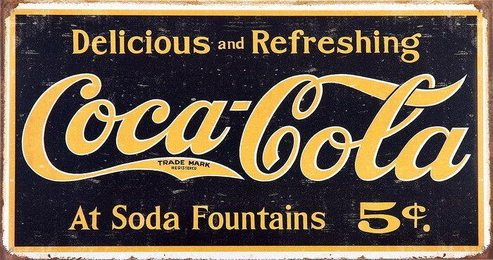 Vintage Coke Logo - COKE VINTAGE LOGO Tin Signs, Metal Signs | Sold at EuroPosters
