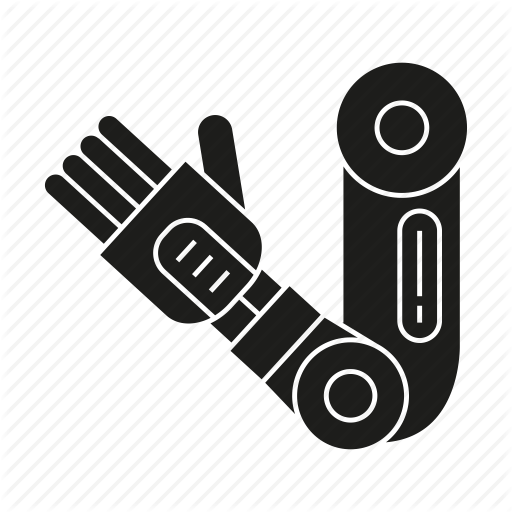 Robot Hand Logo - Artificial intelligence, automation, manufacturing, production