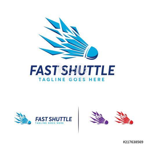 Blue Badminton Logo - Fast Shuttlecock logo designs concept vector, Badminton logo symbol ...