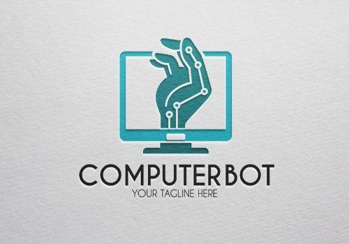 Robot Hand Logo - Logo Id : b887 Robotic hand popup on computer logo is possible use ...