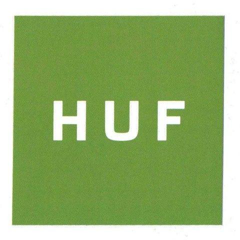 Green Rectangle Logo - HUF BOX LOGO GREEN STICKER - English