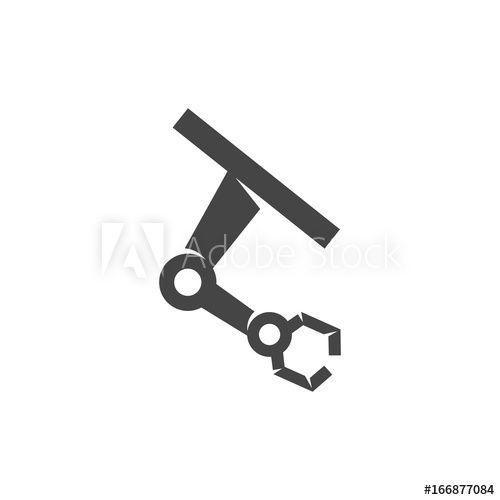 Robot Hand Logo - Robot hand icon. Vector logo on white background this stock