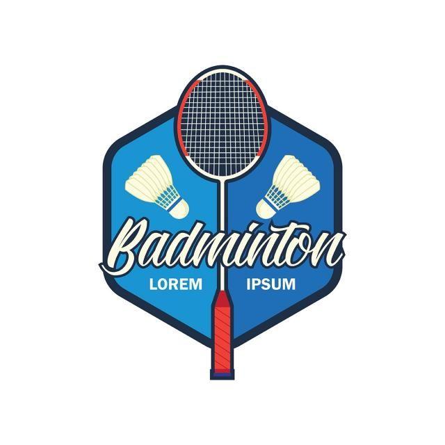 Blue Badminton Logo - Badminton Logo With Text Space For Your Slogan / Tag Line, Vector